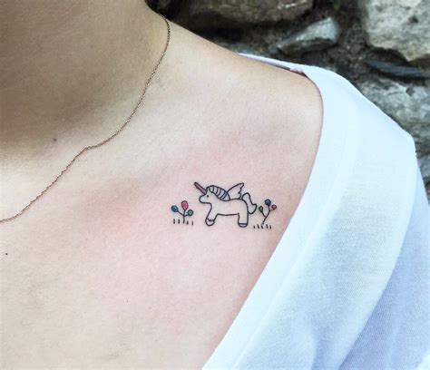 tiny unicorn tattoo|More.